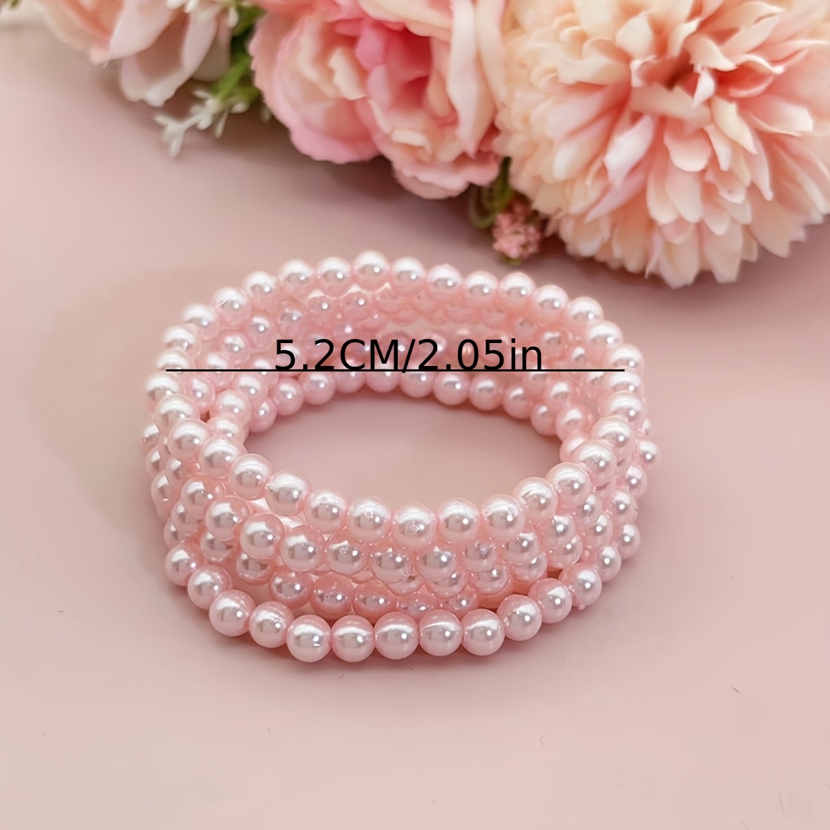 Imitation Pearl Stackable Elastic Bracelets Set, Colorful Everyday Wear